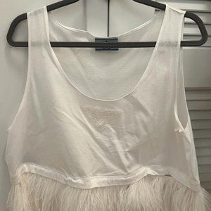 Prada Cropped Feather Top